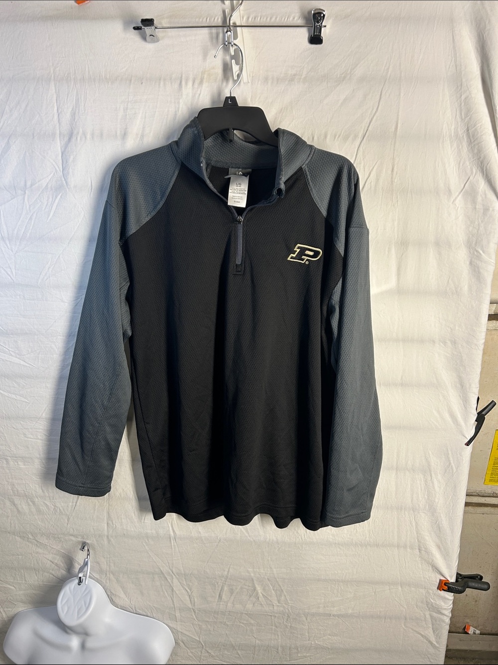 Purdue University Black & Gray Quarter-Zip Pullover Hoodie